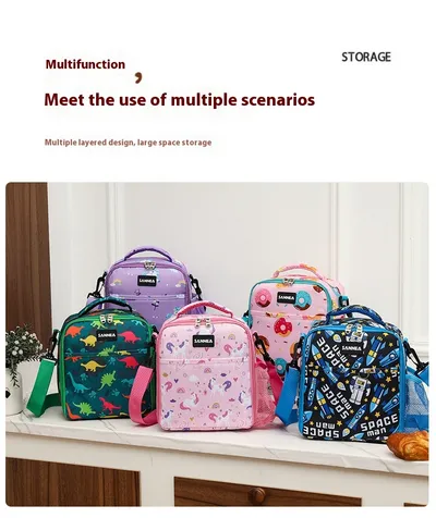 Children's Cartoon Insulated Bag Students With Meals Lunch Box Bag Portable Cold Preservation Ice Pack