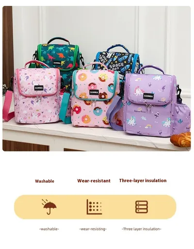 Children's Cartoon Insulated Bag Students With Meals Lunch Box Bag Portable Cold Preservation Ice Pack