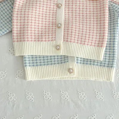 Kids' Sweater Skirt Knitted Cardigan Baby Two-piece Suit