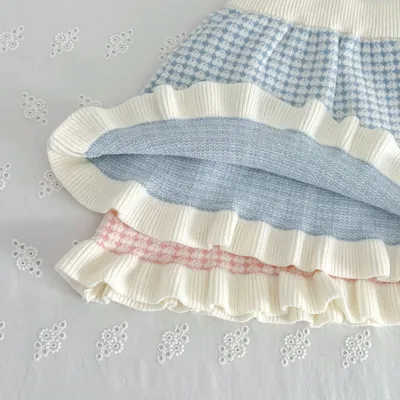 Kids' Sweater Skirt Knitted Cardigan Baby Two-piece Suit