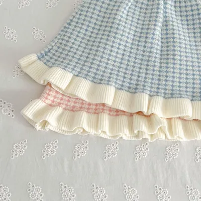 Kids' Sweater Skirt Knitted Cardigan Baby Two-piece Suit