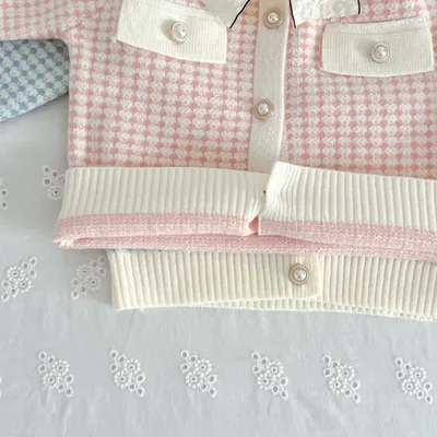 Kids' Sweater Skirt Knitted Cardigan Baby Two-piece Suit