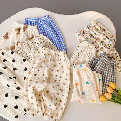 Korean Style Baby Anti-mosquito Pants Thin Cotton Trousers Loose