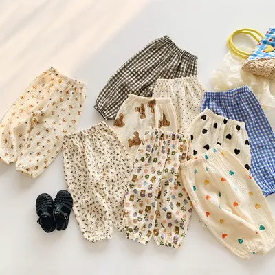 Korean Style Baby Anti-mosquito Pants Thin Cotton Trousers Loose