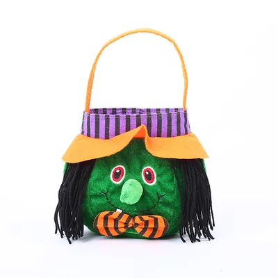 Cute Halloween Candy Bag Halloween Pumpkin Pattern Portable Handbag Cosplay Props Gift Basket Kids Gifts