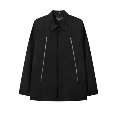 Men's Trendy Patchwork Double Zipper Design Niche Personality Loose Lapels Suit Jacket