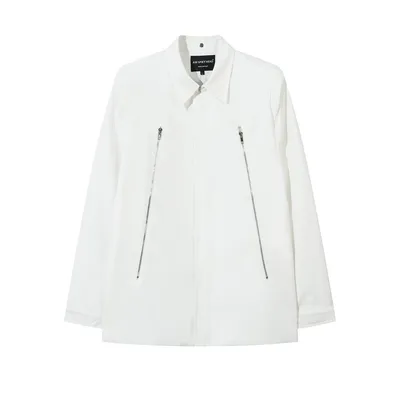Men's Trendy Patchwork Double Zipper Design Niche Personality Loose Lapels Suit Jacket