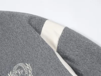Spring And Autumn Color Stitching Stand-collar Badge Embroidered Casual Coat