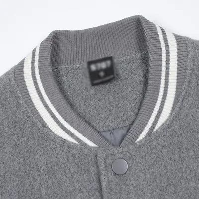 Spring And Autumn Color Stitching Stand-collar Badge Embroidered Casual Coat