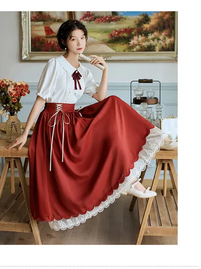 Retro College Peter Pan Collar Short Sleeve Embroidery Bud Suit