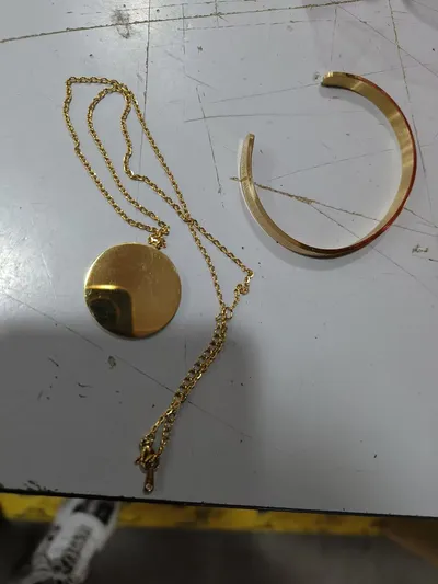 Stainless Steel Arabic Disc Necklace Bracelet