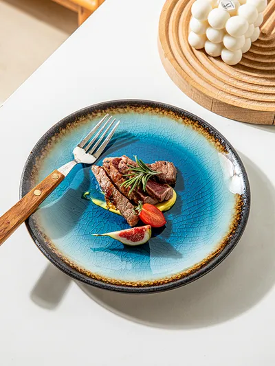8-inch Ice Crack Disc Ceramic Dessert Plate