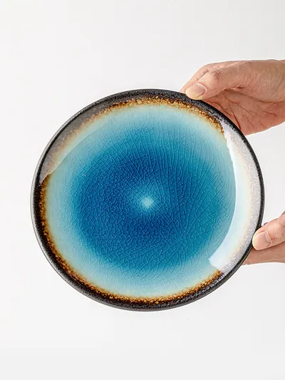 8-inch Ice Crack Disc Ceramic Dessert Plate
