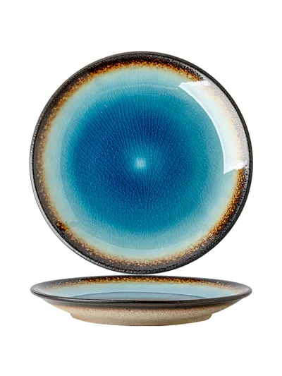 8-inch Ice Crack Disc Ceramic Dessert Plate