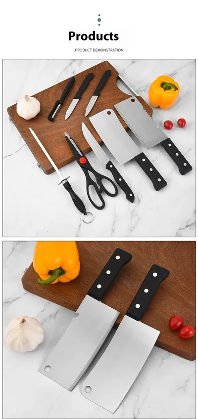 Kitchen Knives 8-Piece Gift Box Bone Cutting Knife Chef Scissors