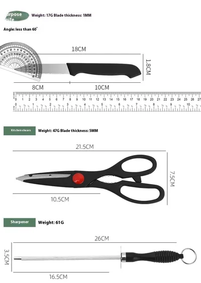 Kitchen Knives 8-Piece Gift Box Bone Cutting Knife Chef Scissors