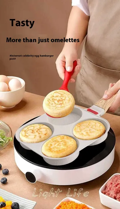 Non-fried Griddle Egg Cakes Small Fried Eggs Egg Frying Pan Four-hole Flat Bottom Sticky