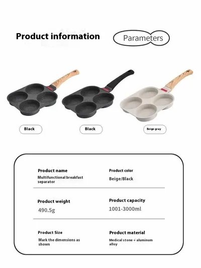Non-fried Griddle Egg Cakes Small Fried Eggs Egg Frying Pan Four-hole Flat Bottom Sticky