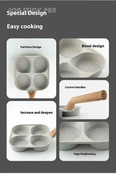 Non-fried Griddle Egg Cakes Small Fried Eggs Egg Frying Pan Four-hole Flat Bottom Sticky