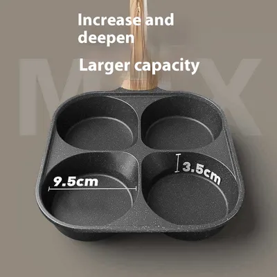 Non-fried Griddle Egg Cakes Small Fried Eggs Egg Frying Pan Four-hole Flat Bottom Sticky