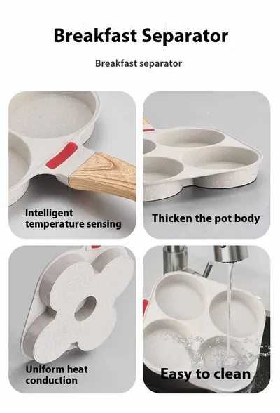 Non-fried Griddle Egg Cakes Small Fried Eggs Egg Frying Pan Four-hole Flat Bottom Sticky