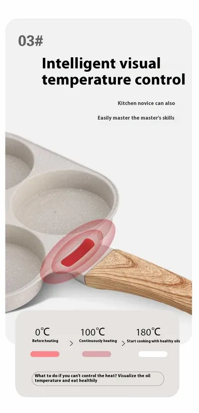 Non-fried Griddle Egg Cakes Small Fried Eggs Egg Frying Pan Four-hole Flat Bottom Sticky