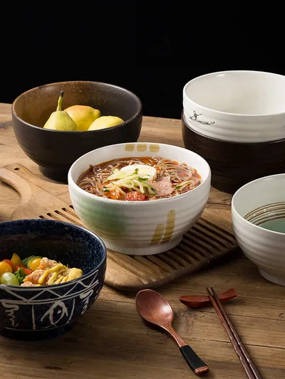 Household High-grade Noodle Shop Dedicated Ceramic 7-inch Beef Noodle Bowl