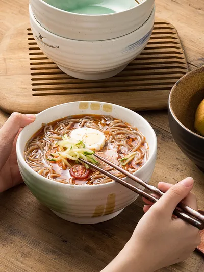 Household High-grade Noodle Shop Dedicated Ceramic 7-inch Beef Noodle Bowl