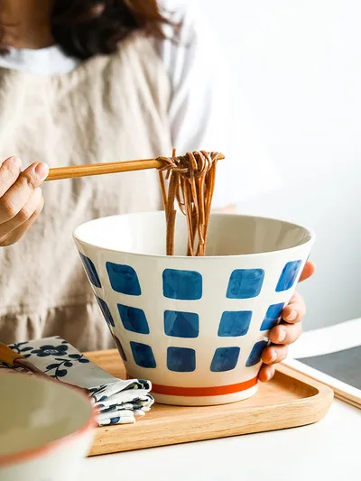 Household Ceramic Noodles With Soy Sauce Soup Noodles Dedicated Bowl
