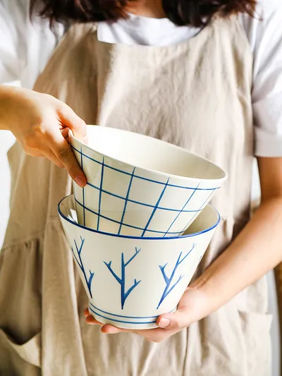 Household Ceramic Noodles With Soy Sauce Soup Noodles Dedicated Bowl