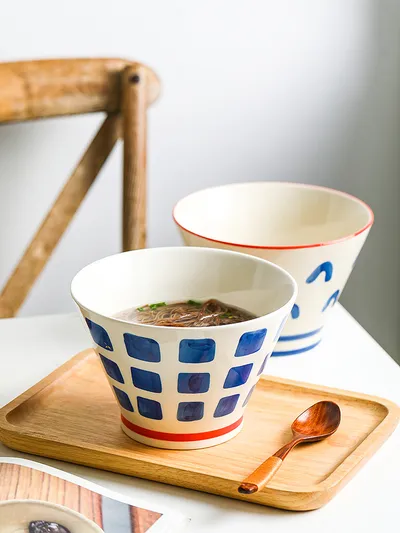 Household Ceramic Noodles With Soy Sauce Soup Noodles Dedicated Bowl