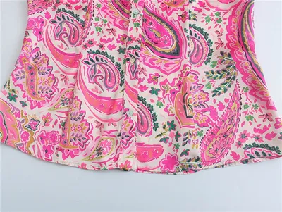Spring New Women's Retro Casual Printed Shirt Top