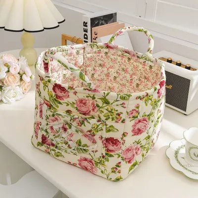 Foreign Trade Export Home Fabric Storage Basket Korean Pastoral Style
