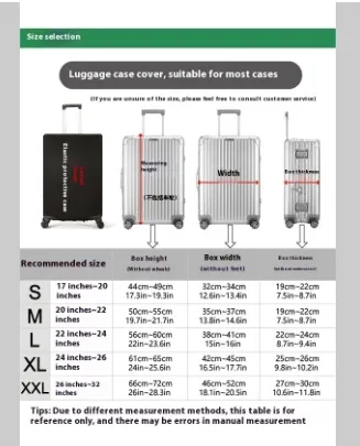 Trendy Unique Suitcase Suite Elastic Case Cover Luggage Protective Cover Travel Trolley Case Dust Cover