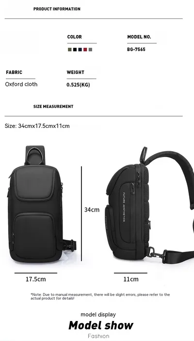 Men's Korean-style Chest Bag Light Business Functional Messenger Bag