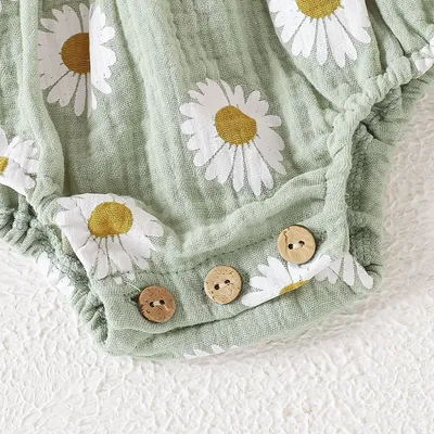 Baby Girl Floral Long Sleeve With Headdress Overalls