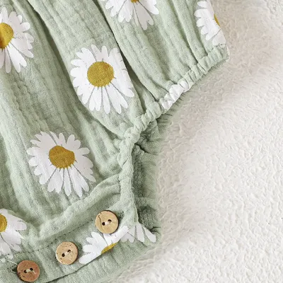 Baby Girl Floral Long Sleeve With Headdress Overalls