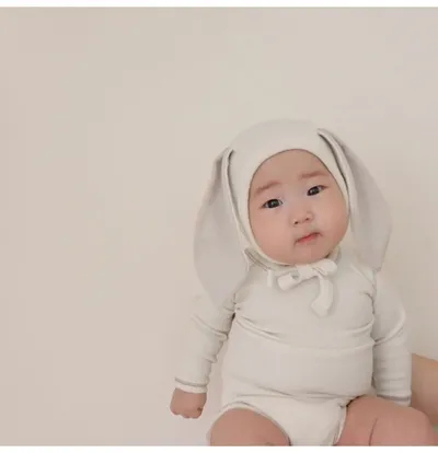 Baby Bunny Ears Bellyband Triangle Jumpsuit Trousers Suit