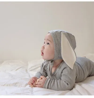 Baby Bunny Ears Bellyband Triangle Jumpsuit Trousers Suit