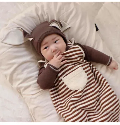 Baby Bunny Ears Bellyband Triangle Jumpsuit Trousers Suit