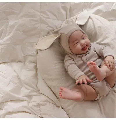 Baby Bunny Ears Bellyband Triangle Jumpsuit Trousers Suit