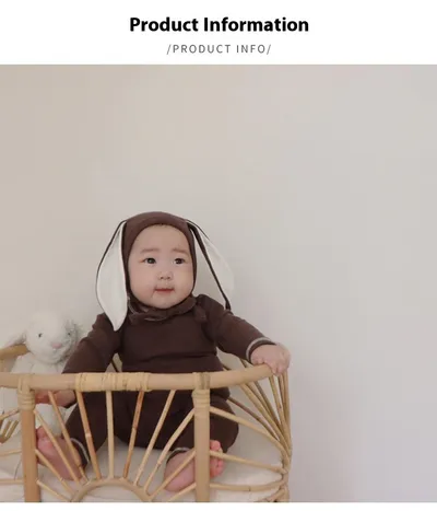 Baby Bunny Ears Bellyband Triangle Jumpsuit Trousers Suit