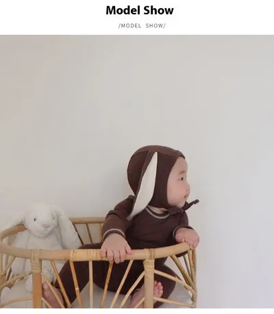 Baby Bunny Ears Bellyband Triangle Jumpsuit Trousers Suit