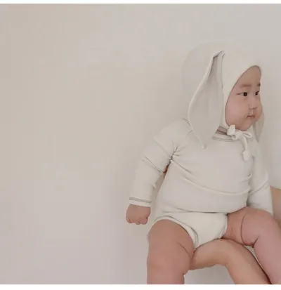 Baby Bunny Ears Bellyband Triangle Jumpsuit Trousers Suit