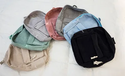 Corduroy Backpack Students Shoulder School Bags