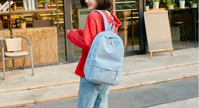 Corduroy Backpack Students Shoulder School Bags