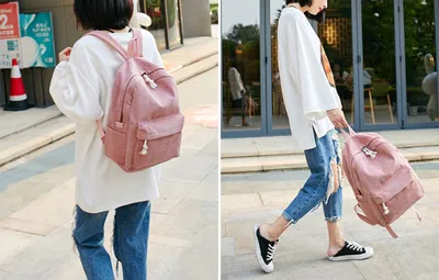 Corduroy Backpack Students Shoulder School Bags