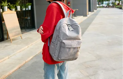 Corduroy Backpack Students Shoulder School Bags