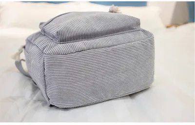 Corduroy Backpack Students Shoulder School Bags