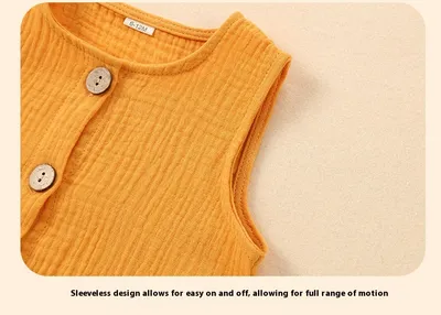 A-class Solid Color Baby Summer Pure Cotton One-piece Garment Jumpsuits